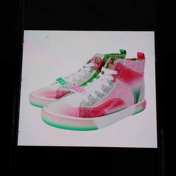 Ground Up' Wicked High Top Sneakers Sz: US 9.5 Women's Green/Pink - Picture 7 of 7